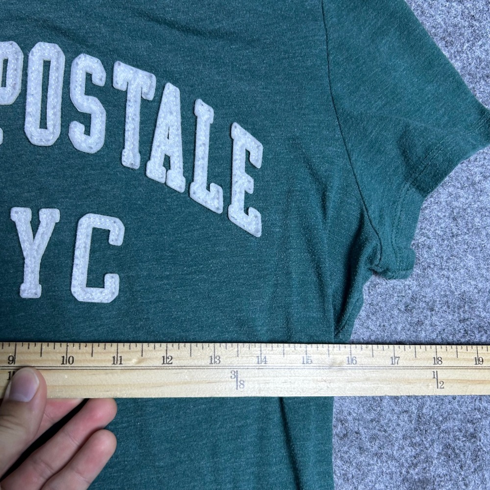 Aeropostale Classic Crew NYC Graphic T-Shirt Teal Green Y2K Skater Size Large - Picture 4 of 5